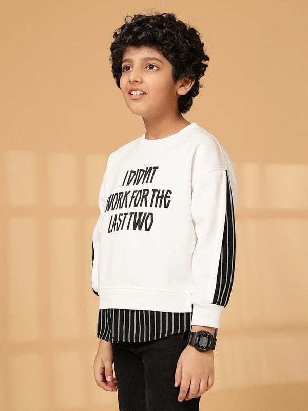 Albion By CnM Kids Boys WHITE SWEATSHIRT