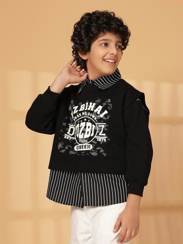 Albion By CnM Kids Boys BLACK SWEATSHIRT