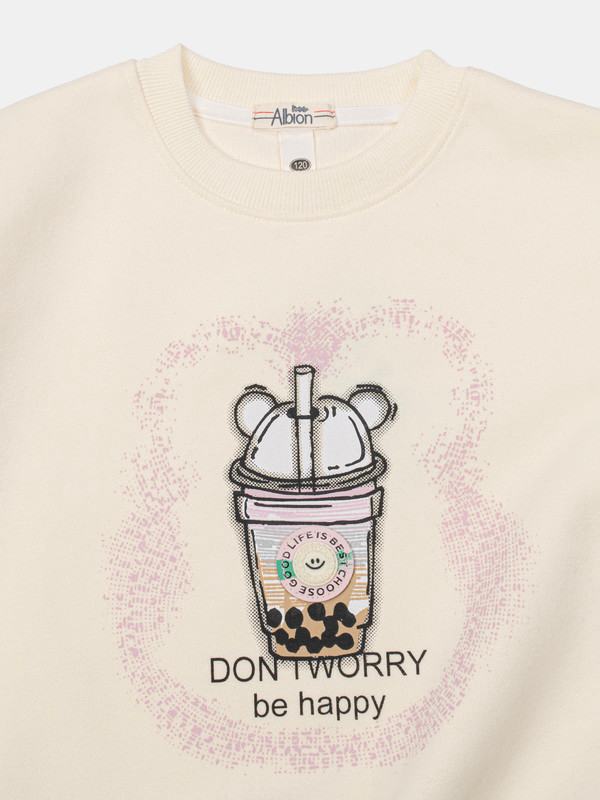 Albion Kids Girls Cream Sweatshirt