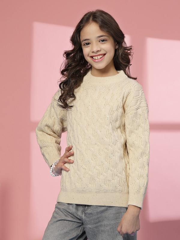 Albion By CnM GIRLS KIDS CREAM PULLOVER
