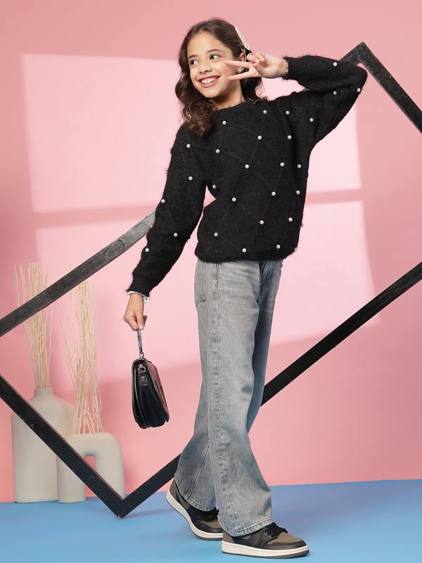 Albion By CnM GIRLS KIDS BLACK PULLOVER