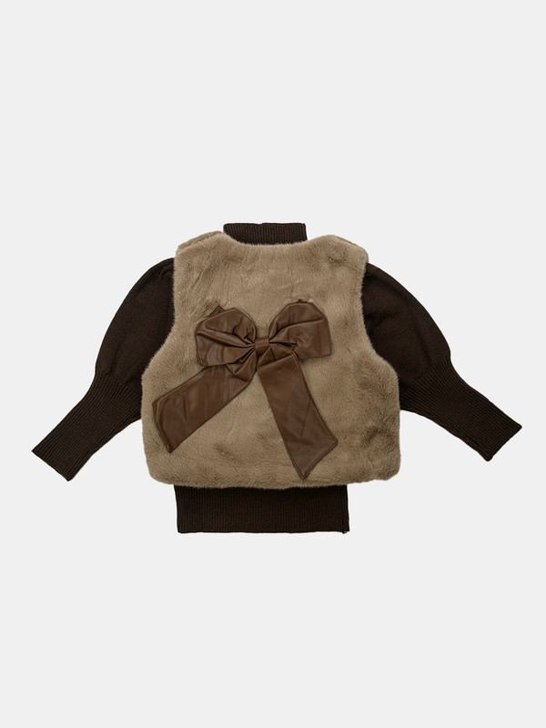 Albion Kids Girls Set Brown Sweatshirt