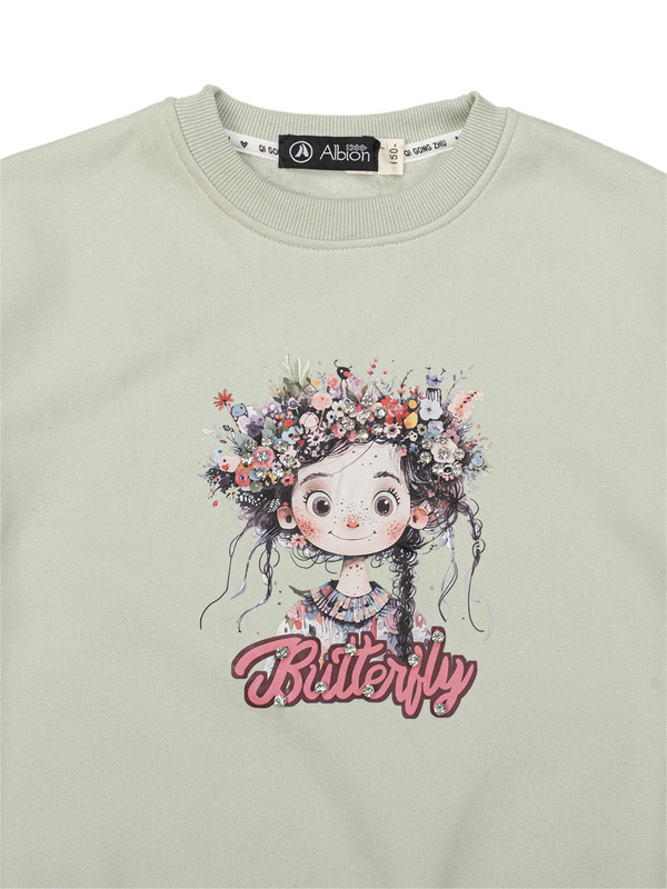 Albion Kids Girls Green Sweatshirt