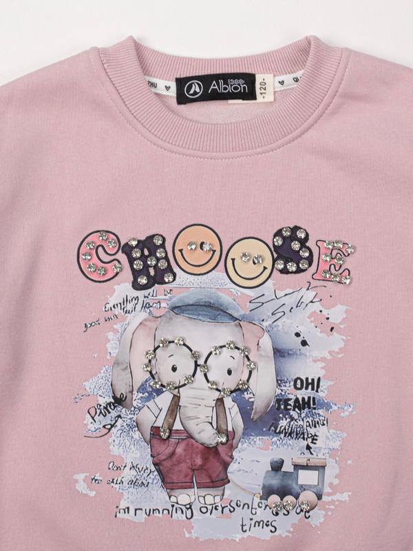 Albion Kids Girls Peach Sweatshirt