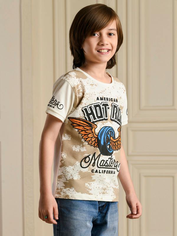 ALBION PREMIUM BOYS NAPOLEON CREAM T-SHIRT