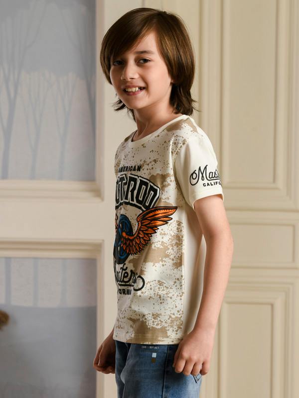 ALBION PREMIUM BOYS NAPOLEON CREAM T-SHIRT