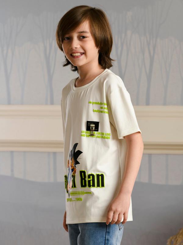 ALBION PREMIUM BOYS NAPOLEON CREAM T-SHIRT
