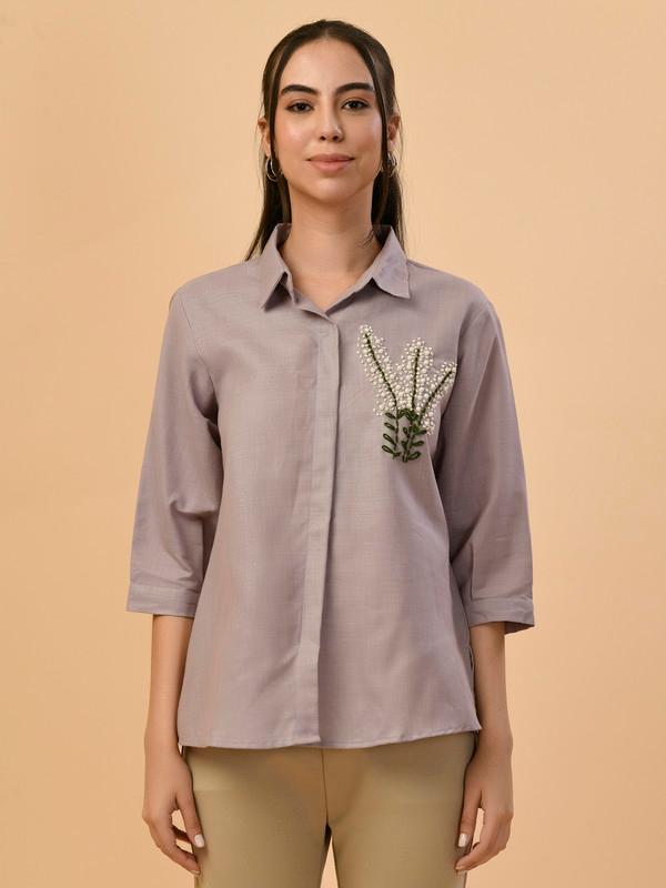 ALBION PREMIUM LADIES LAVENDER BLOUSON TOP