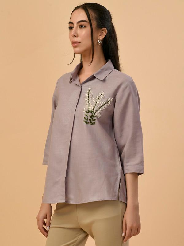 ALBION PREMIUM LADIES LAVENDER BLOUSON TOP