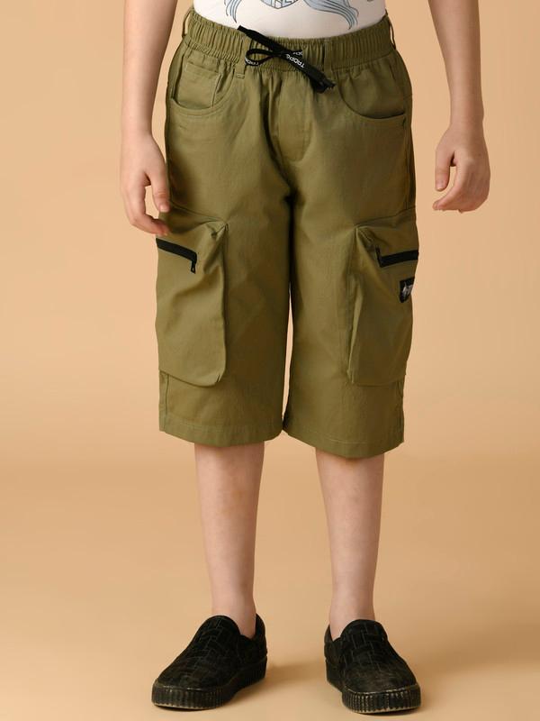 ALBION PREMIUM BOYS OLIVE CAPRIS
