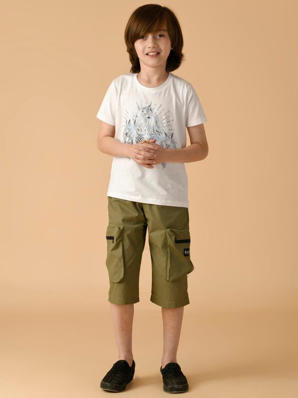 ALBION PREMIUM BOYS OLIVE CAPRIS