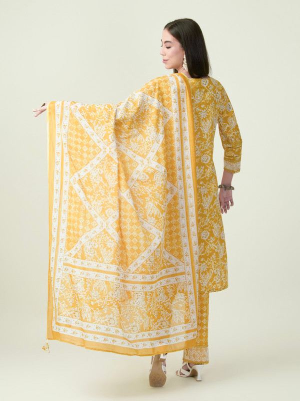 Albion Premium Ladies Prettyone Ethnic Gold Kurti Set