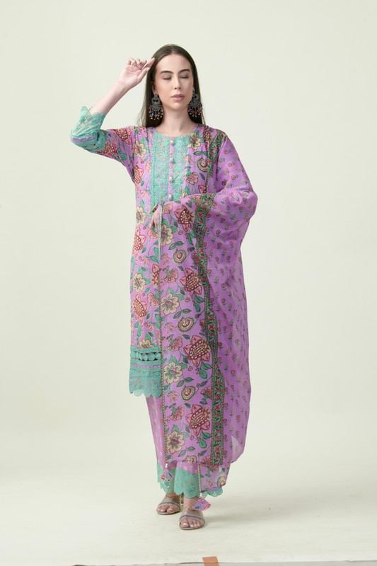 Albion Premium Ladies Prettyone Ethnic Purple Kurti Set