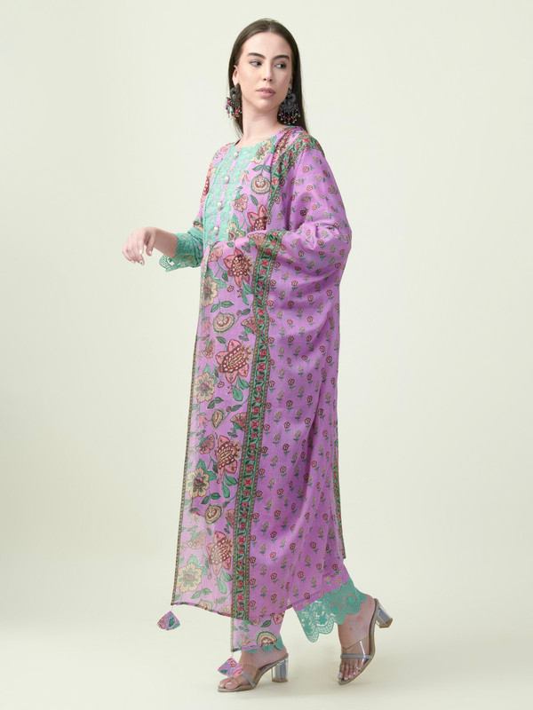 Albion Premium Ladies Prettyone Ethnic Purple Kurti Set