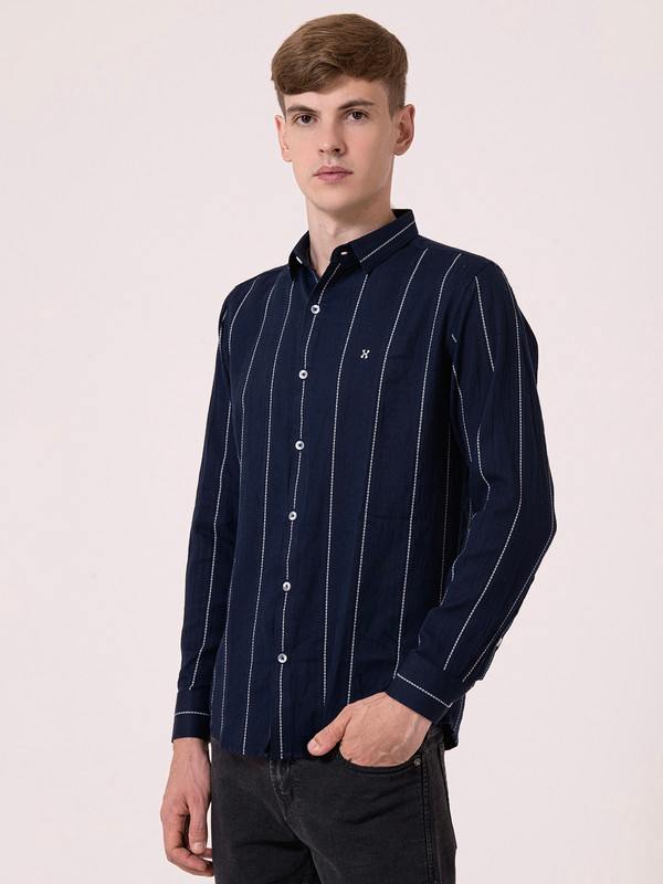 Albion Mens Navy Blue Casual Shirt