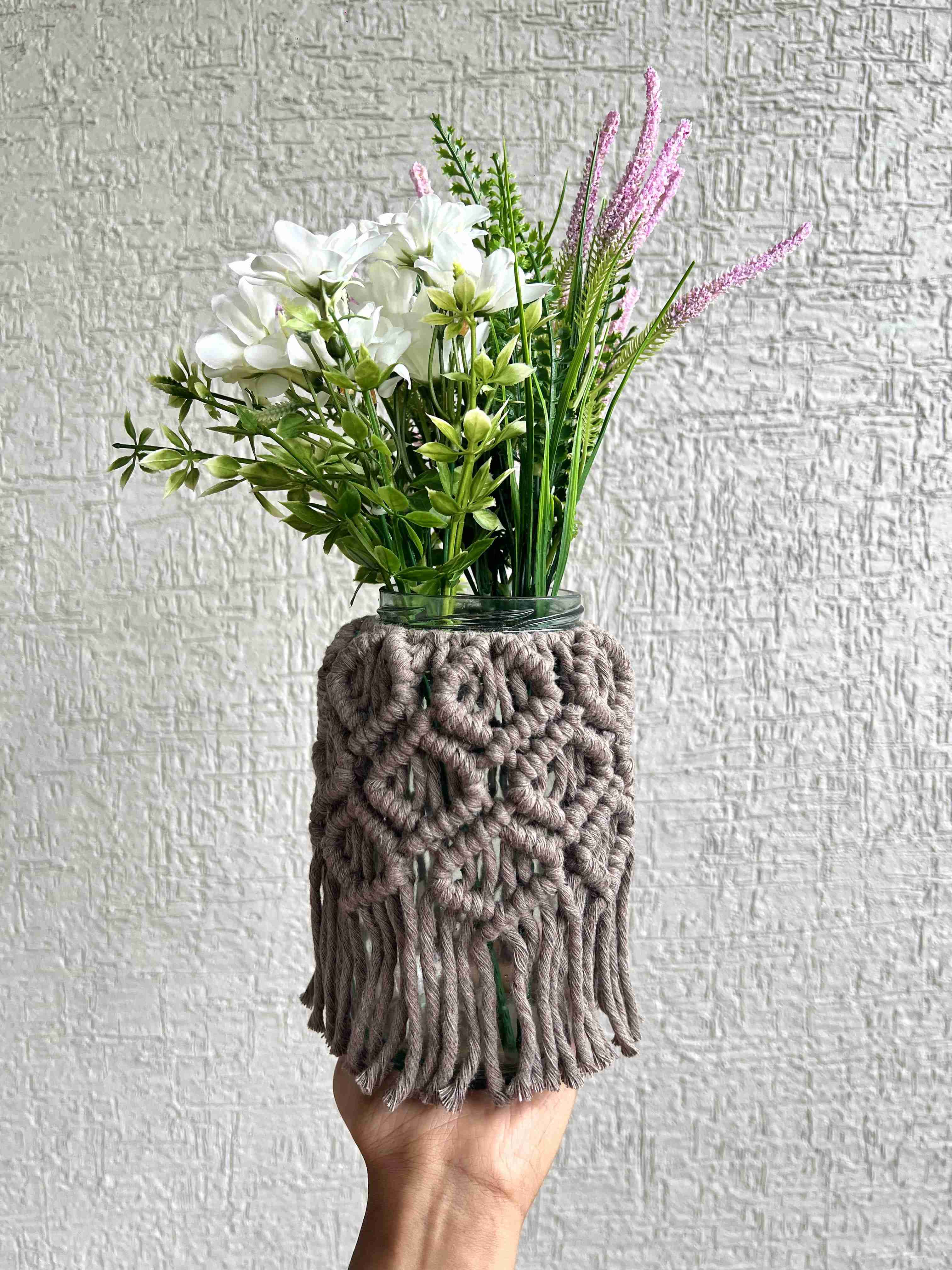 Macrame Jar Cover