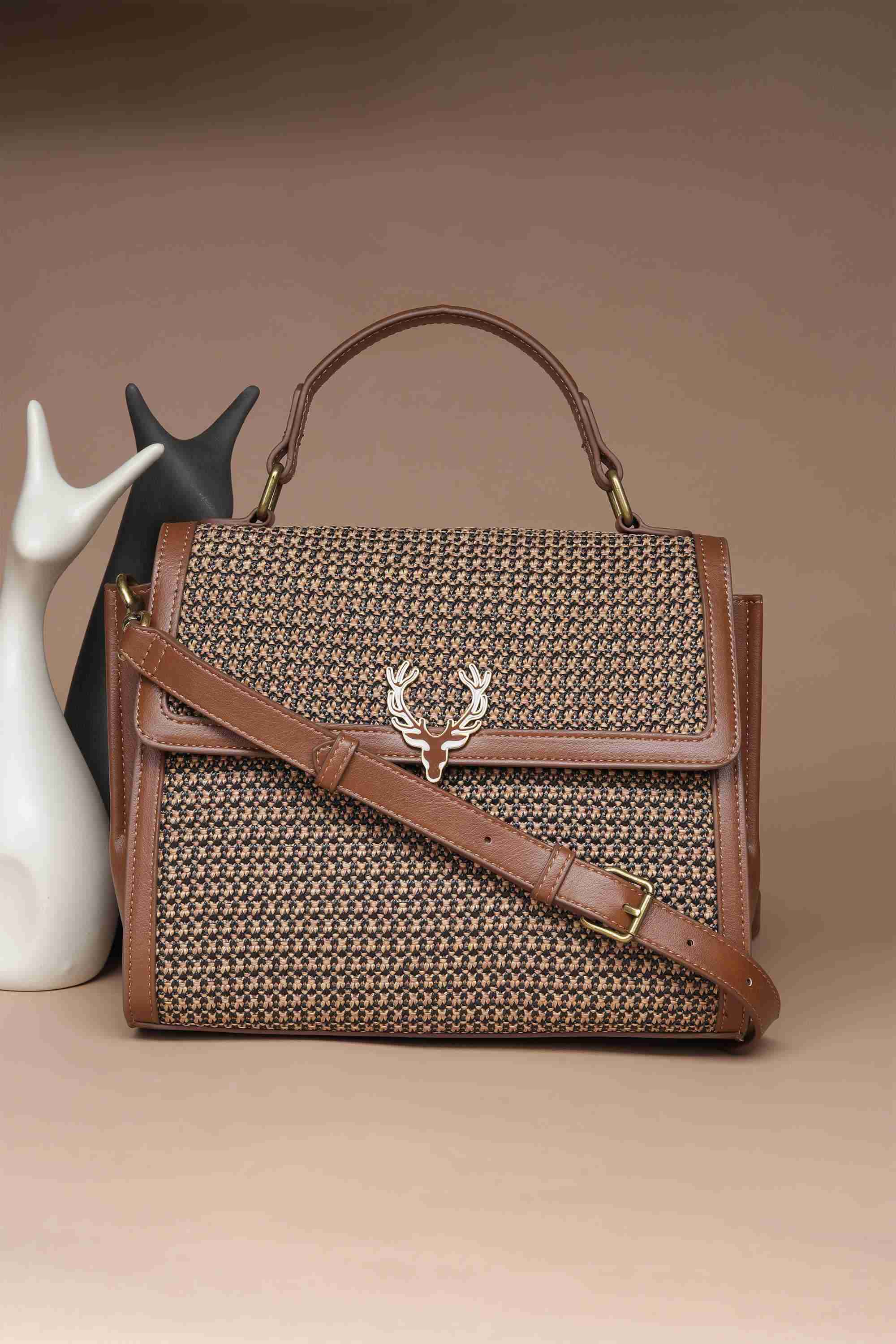 RAFFIA EFFECT (CRAFT GARDEN) PU Women Casual Wear Duffle Bag