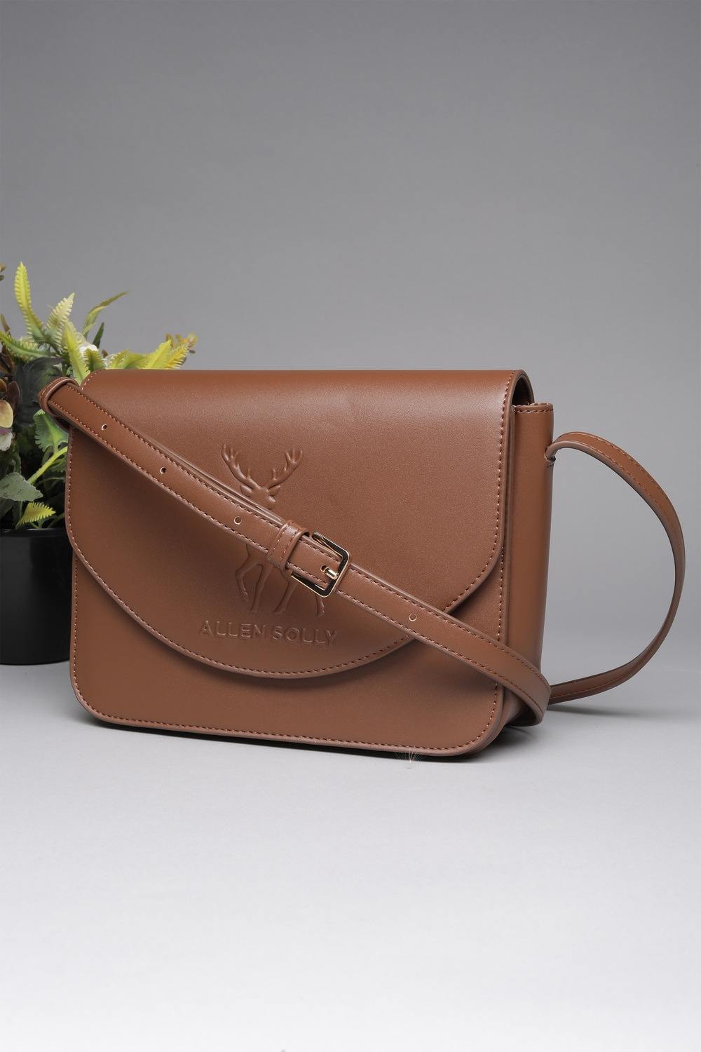 Women Brown Casual Sling Bag