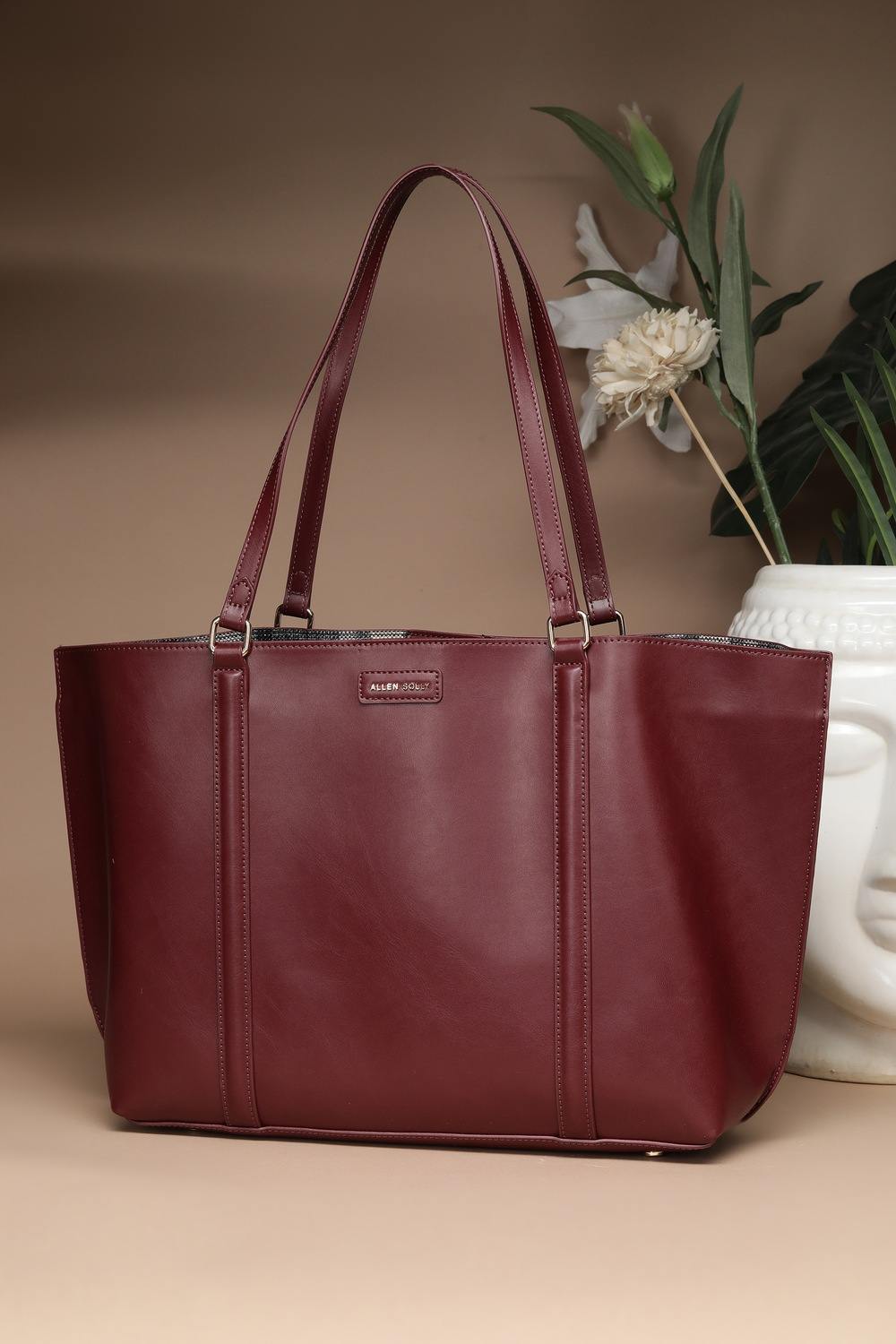 Women Maroon Casual Handbag