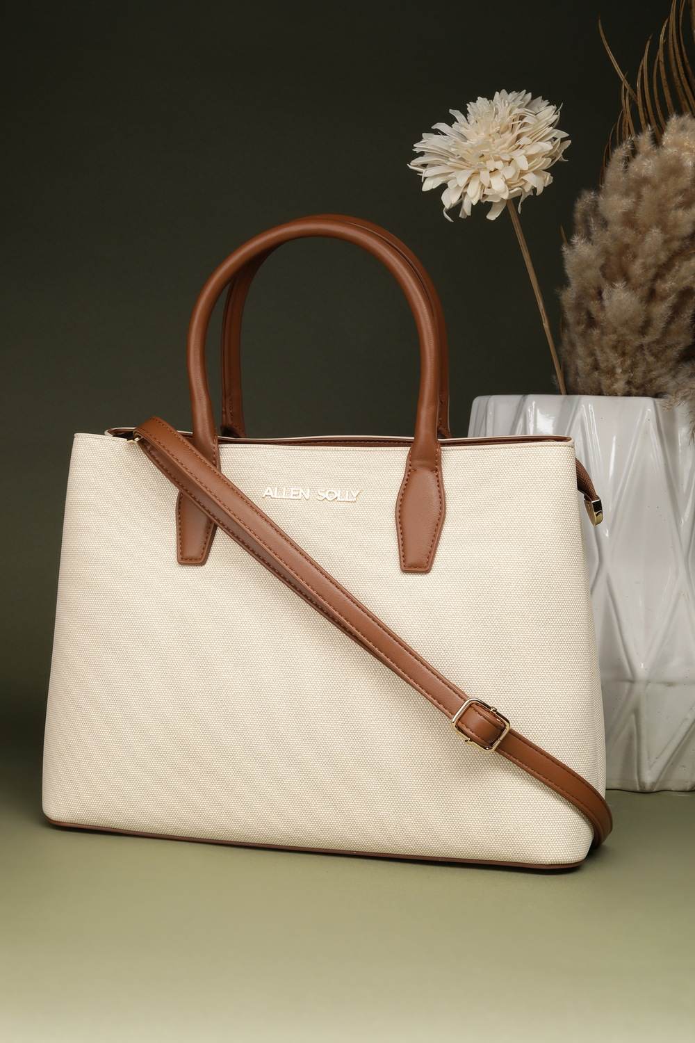Women Cream Casual Handbag
