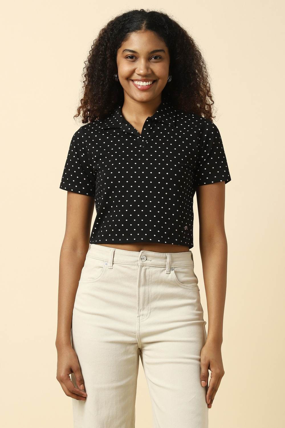 Women Black Printed Casual Top