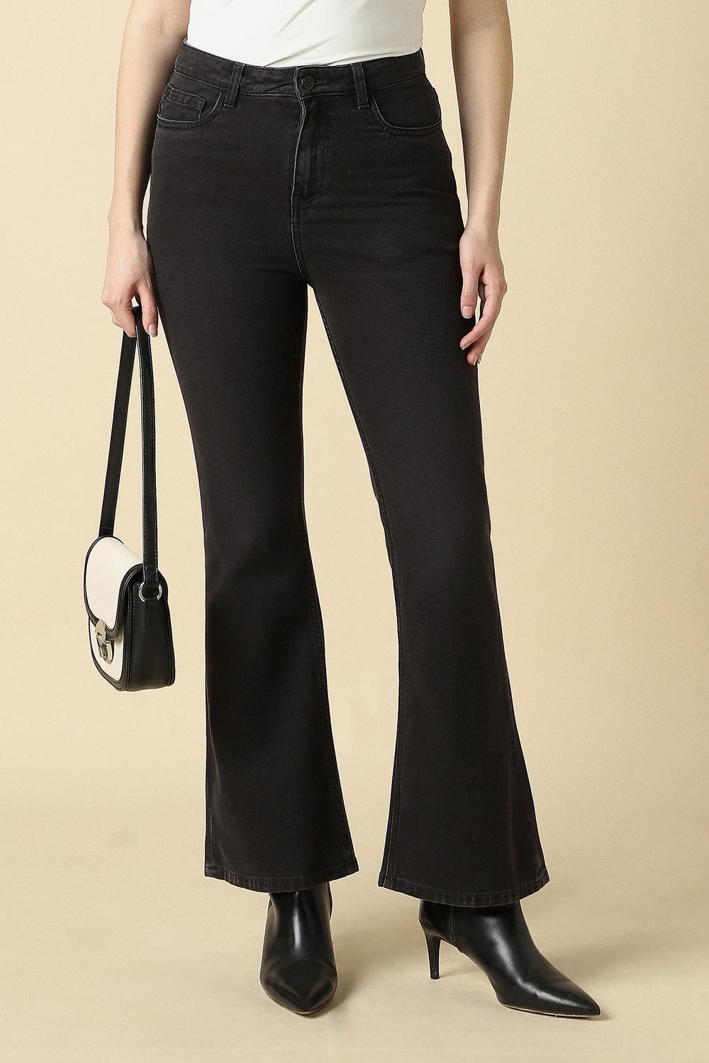 Women Black Mid Wash Jeans