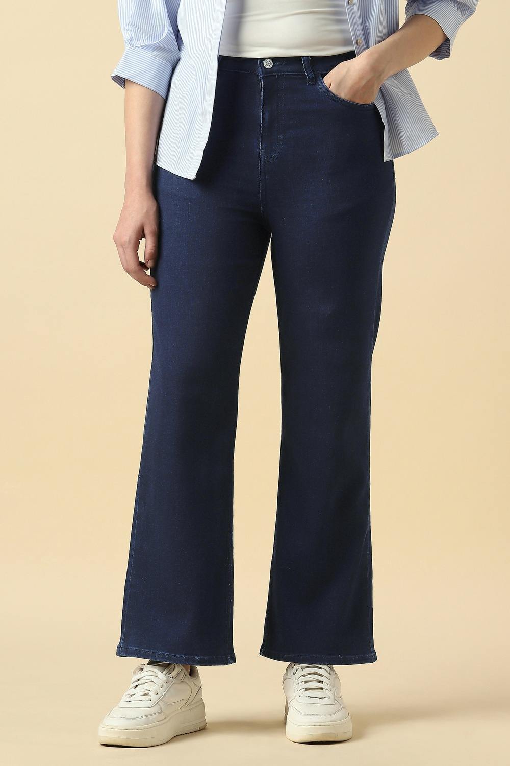 Women Navy Dark Wash Jeans