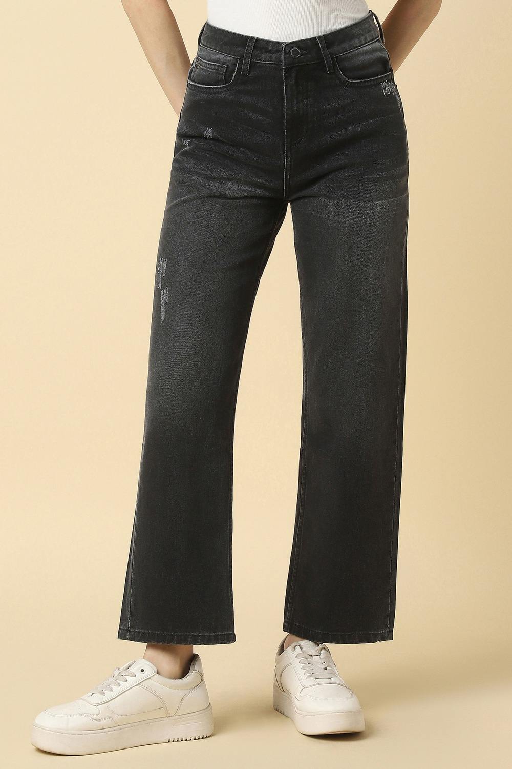 Women Black Mid Wash Jeans