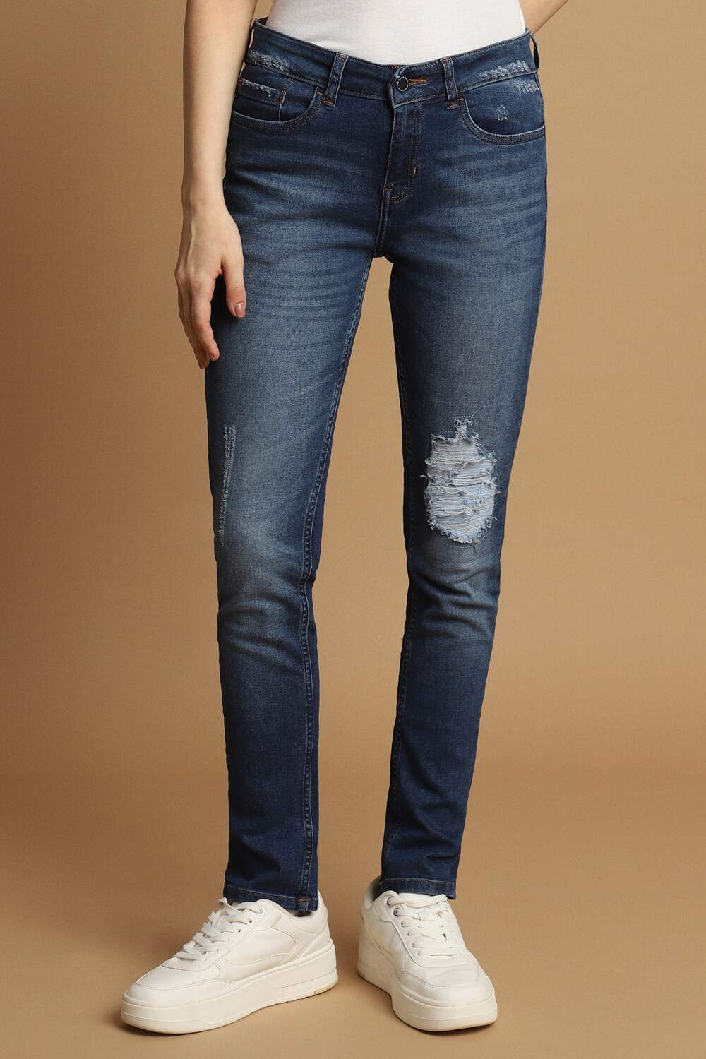 Women Navy Slim Fit Dark Wash Jeans