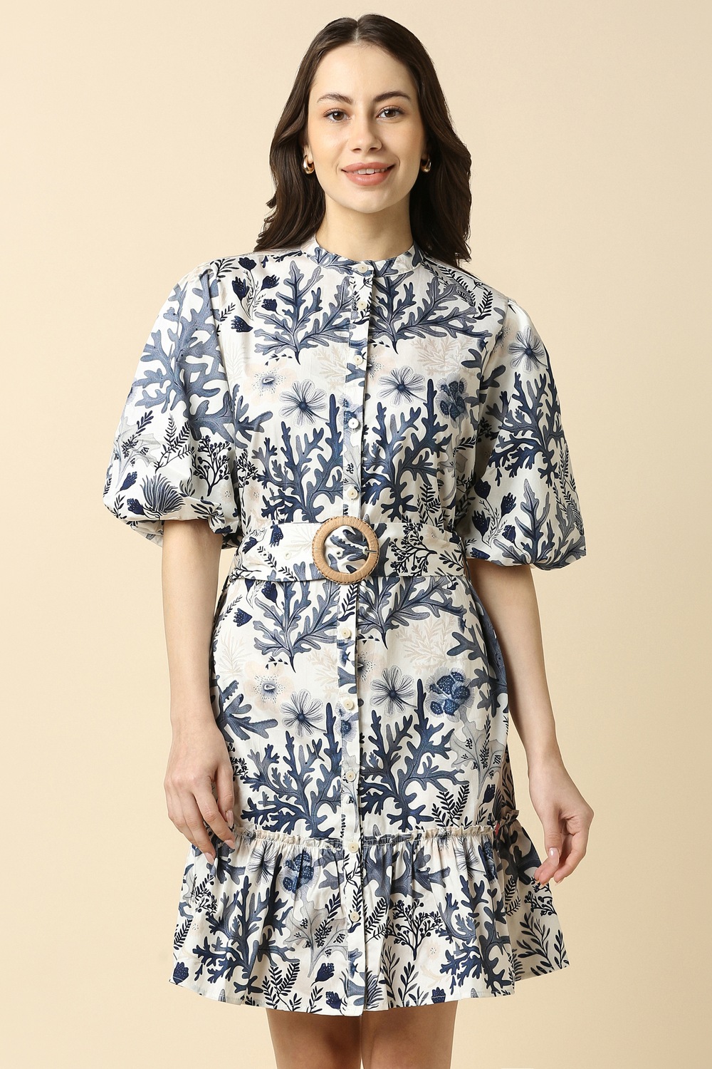 Women White Printed Casual Dress