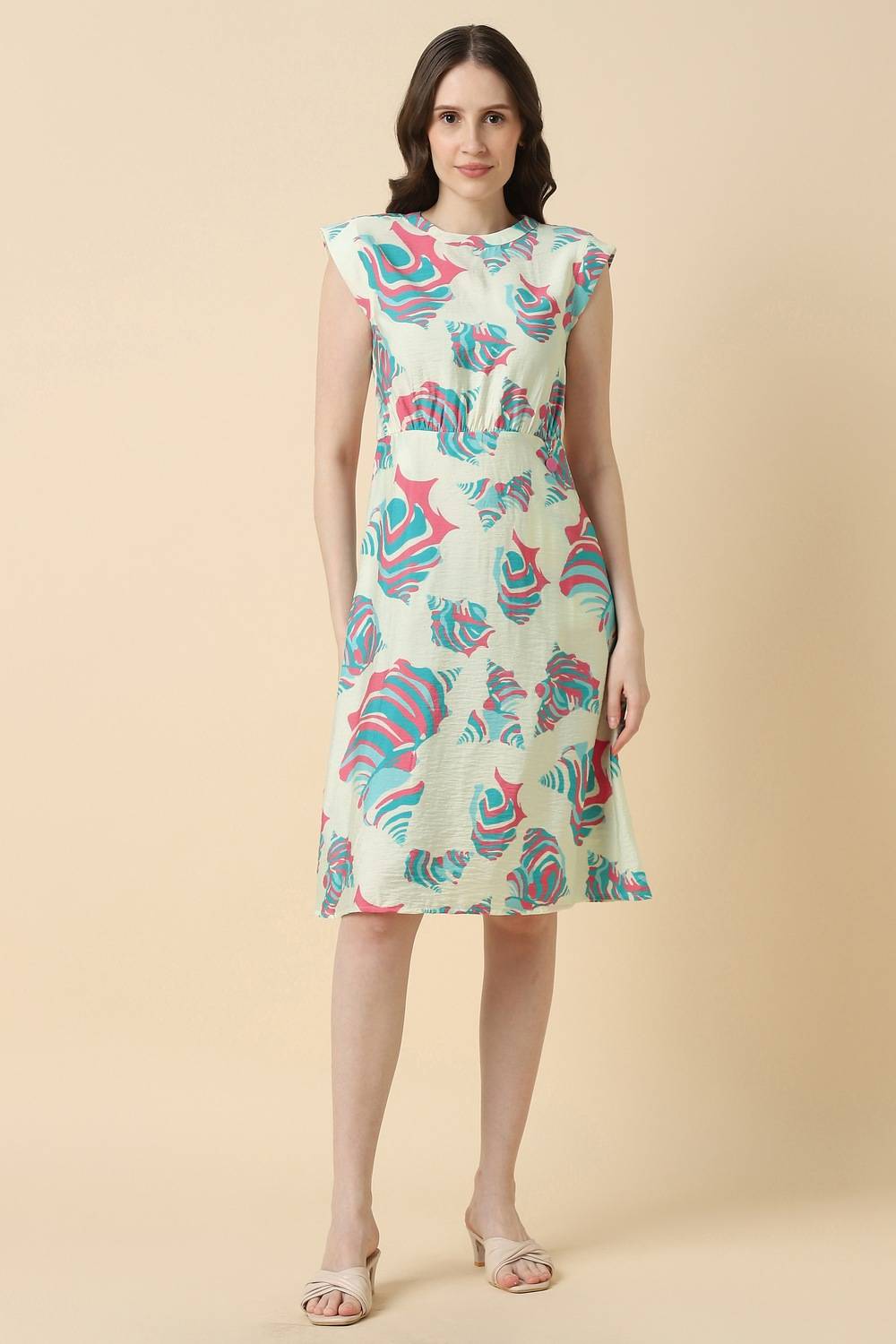 Women Beige Printed Casual Dress