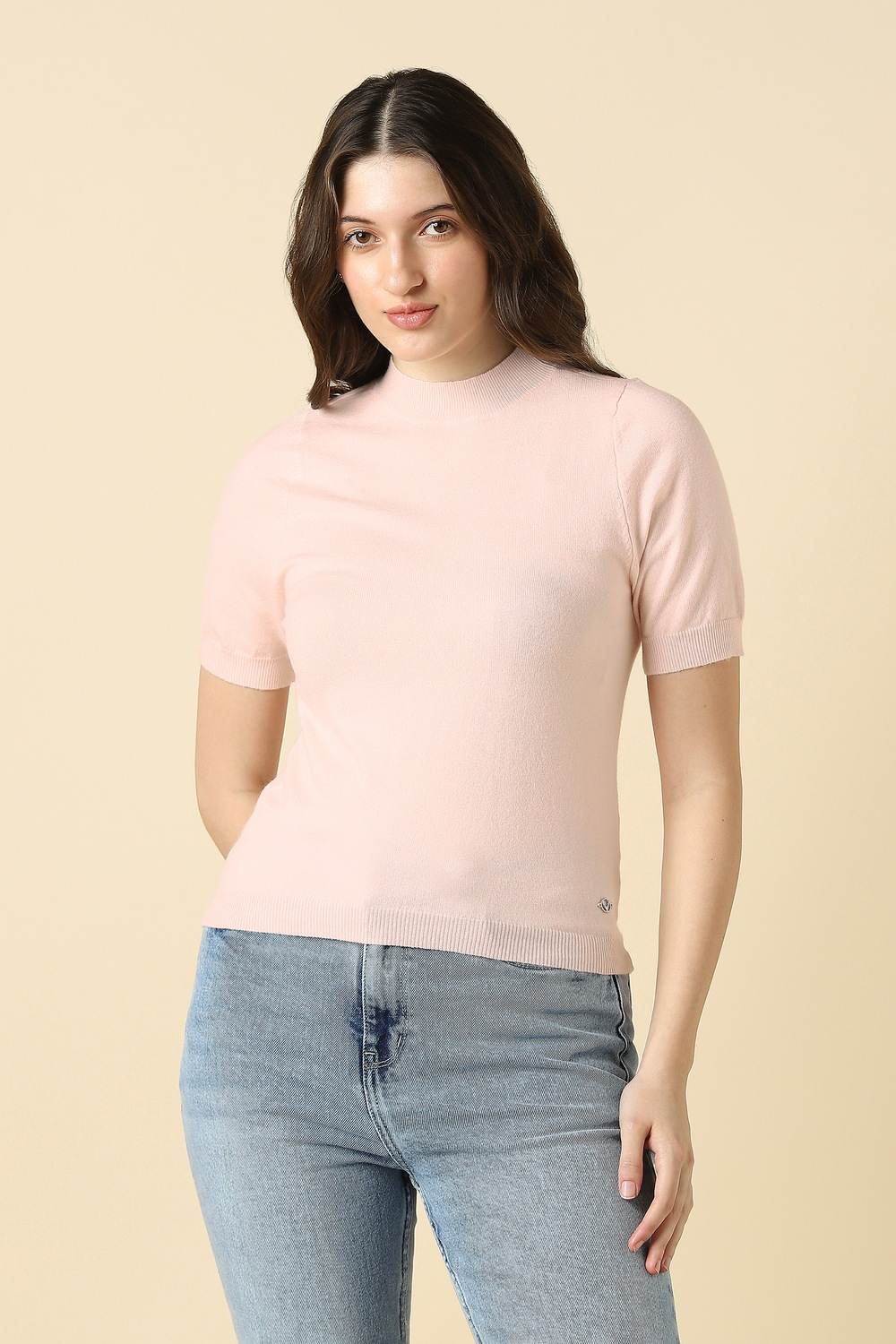 Women Pink Solid Casual Top