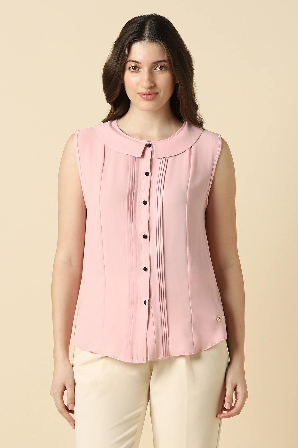 Women Pink Solid Formal Top