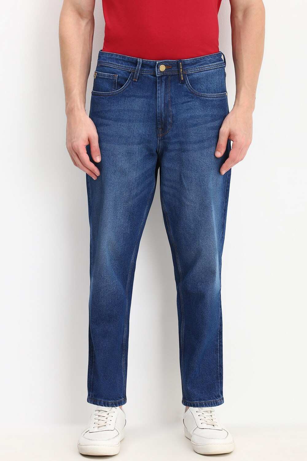 Men Blue Super Slim Fit Mid Wash Jeans