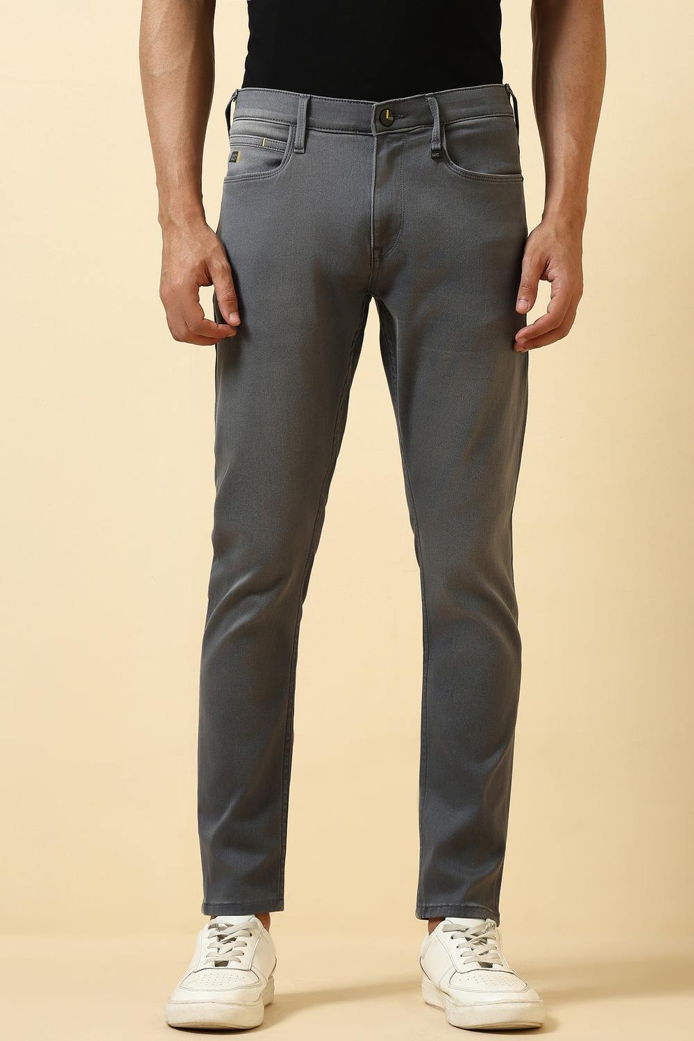 Men Grey Mid Wash Jeans