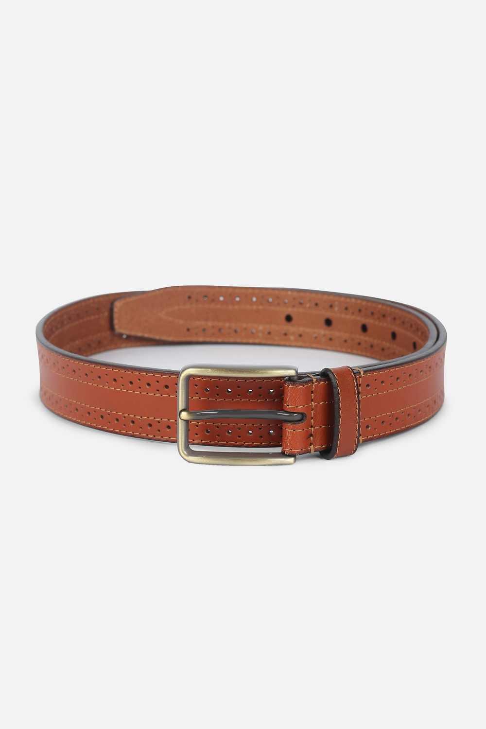 Men Brown Textured Casual Belt