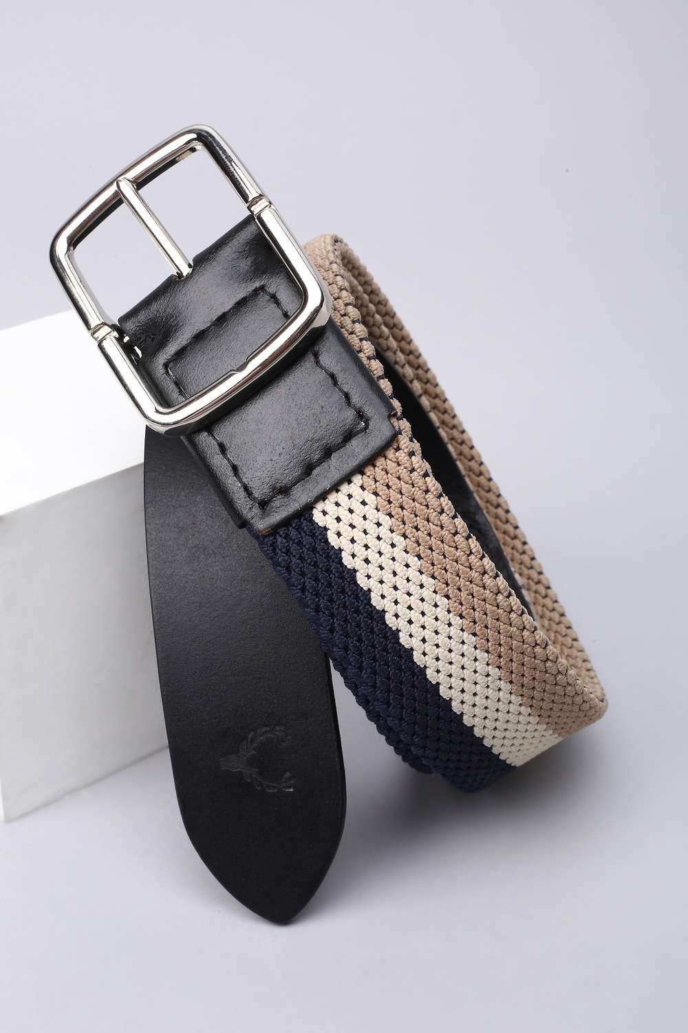 Men Multi-Coloured Striped Casual Belt