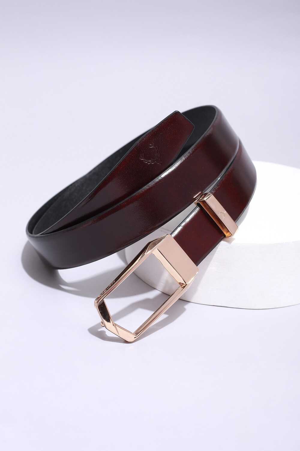 Men Brown Solid Formal Belt