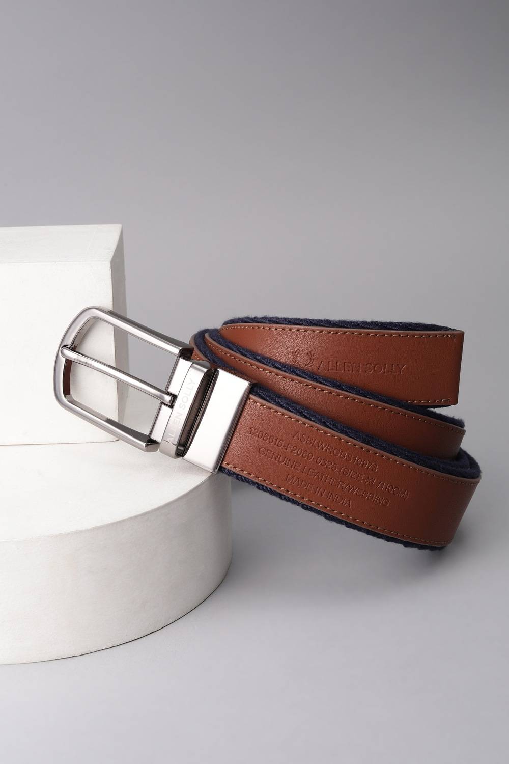 Men Brown Solid Casual Belt