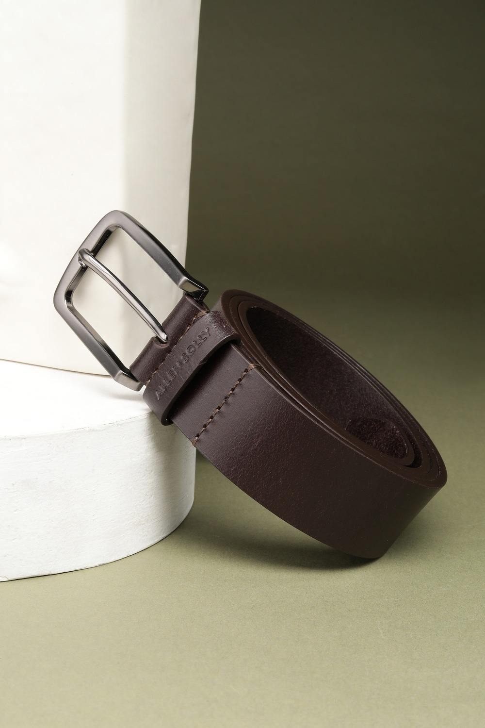 Men Brown Solid Casual Belt