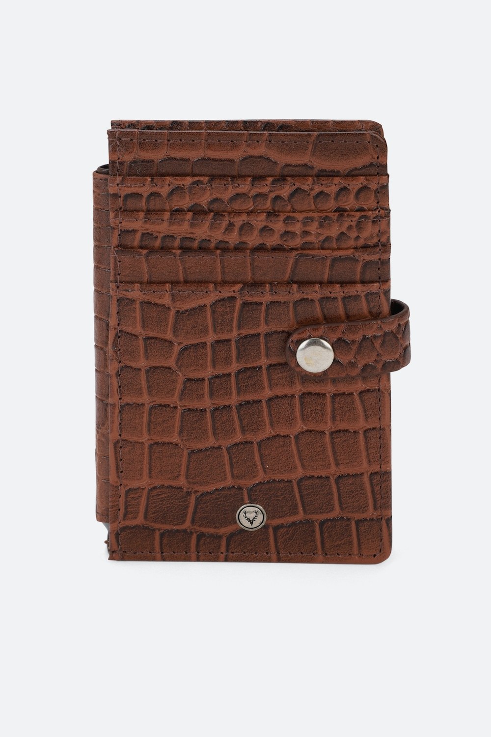 Men Brown Textured Genuine Leather Wallet