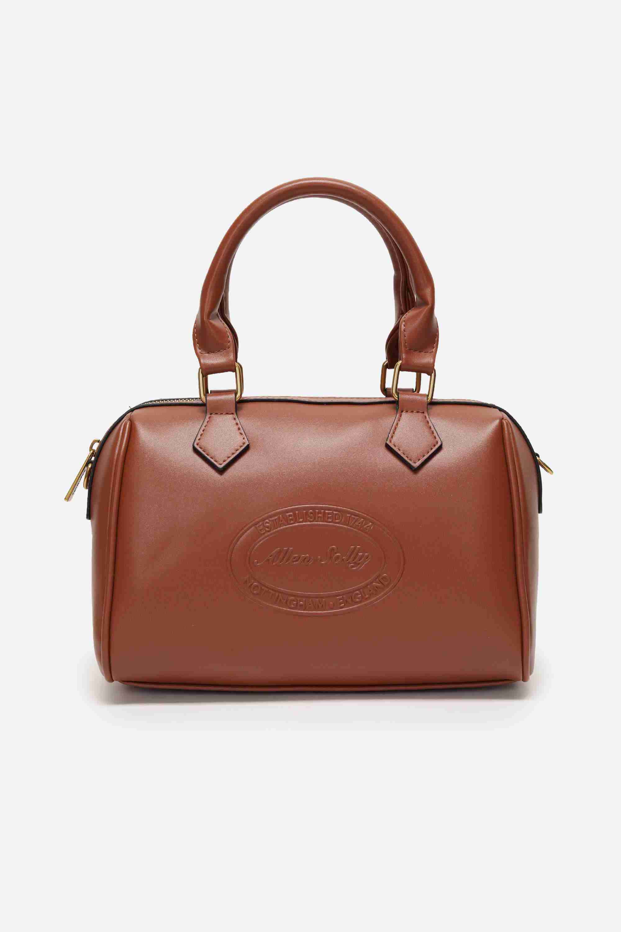 EMBLEM EMBOSS Zipper PU Women Casual Wear Duffle Bag