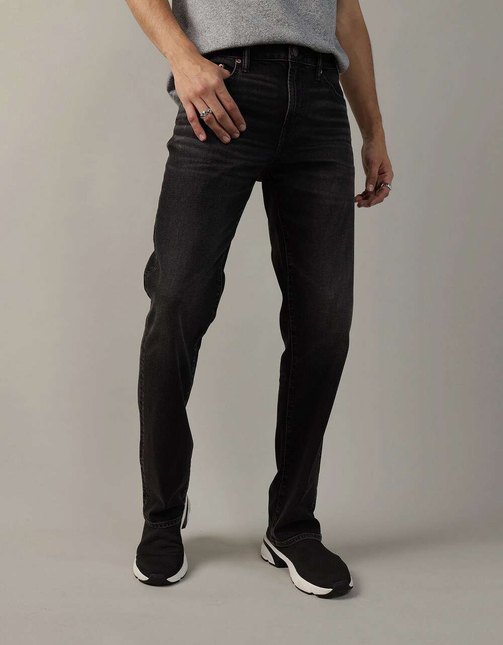 American Eagle Men Black AirFlex+ Original Bootcut Jean