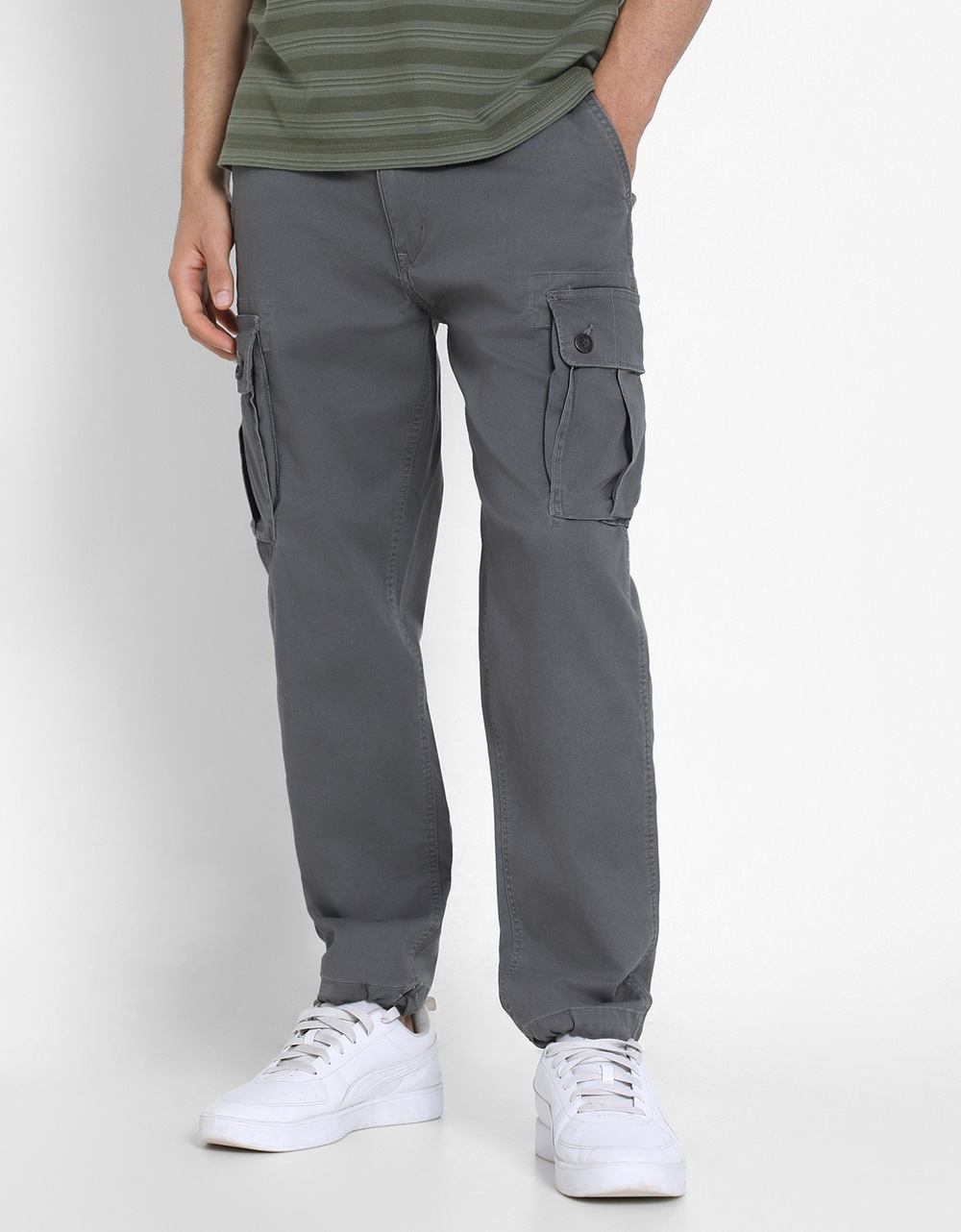 American Eagle Men Grey  Flex Lived-In Cargo Pant