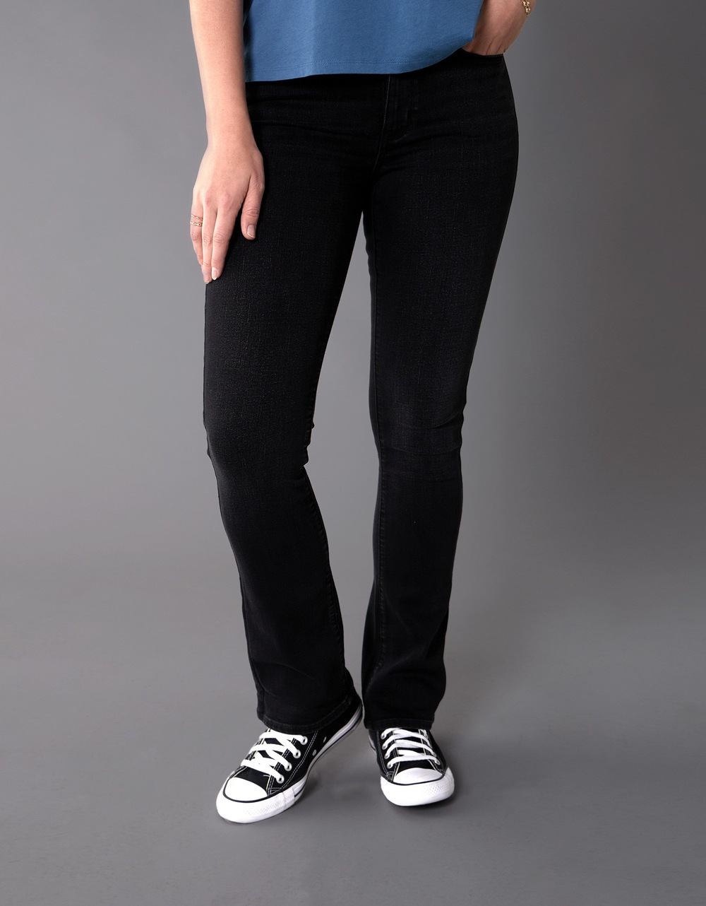 American Eagle Women Black Next Level High-Waisted Skinny Kick Jean