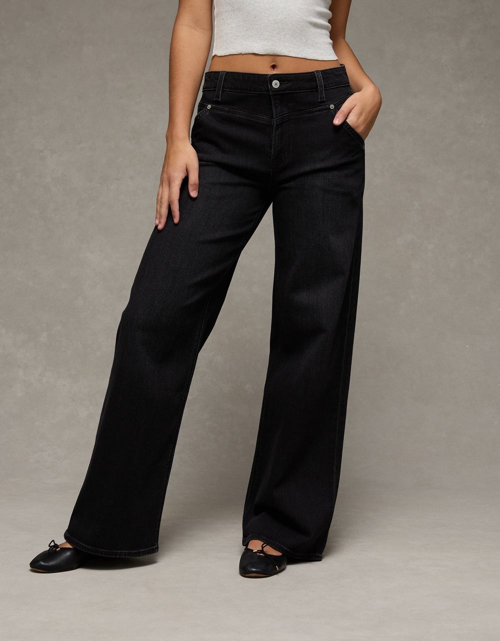 AE Dreamy Drape Stretch Super High-Waisted Baggy Wide-Leg Jean