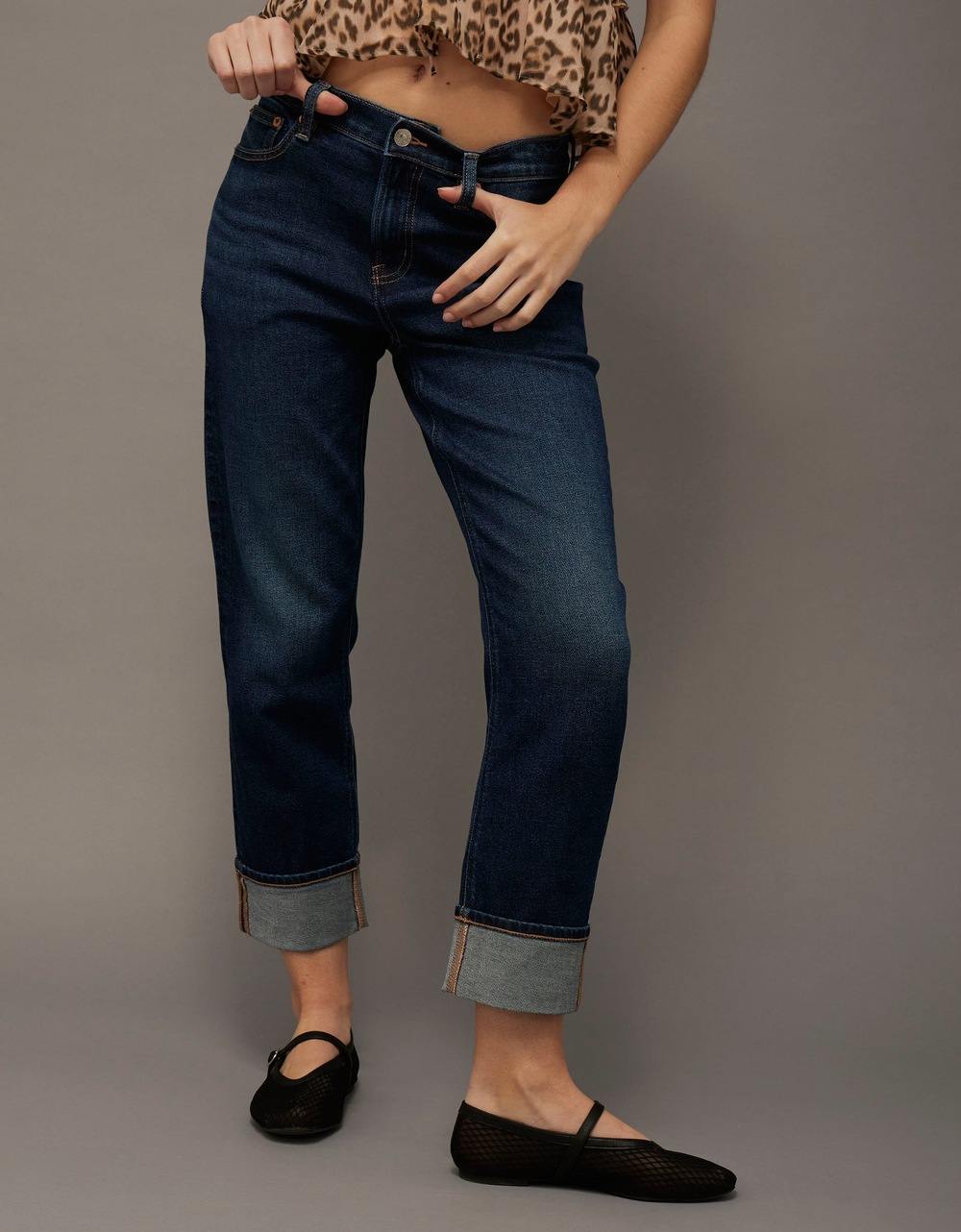 AE Stretch Super High-Waisted Ankle Straight Jean