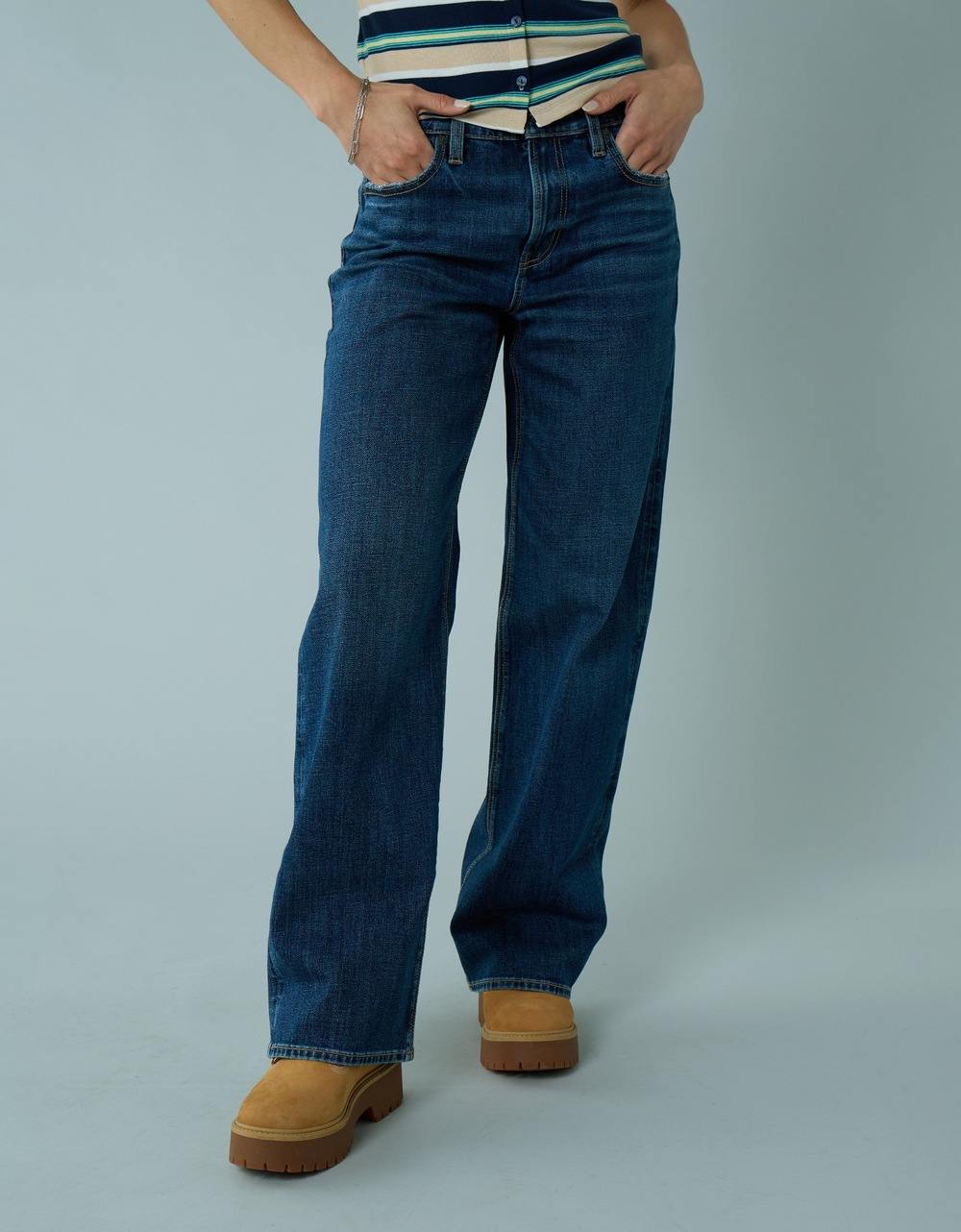 American Eagle Women Blue  Stretch High-Waisted Stovepipe Jean