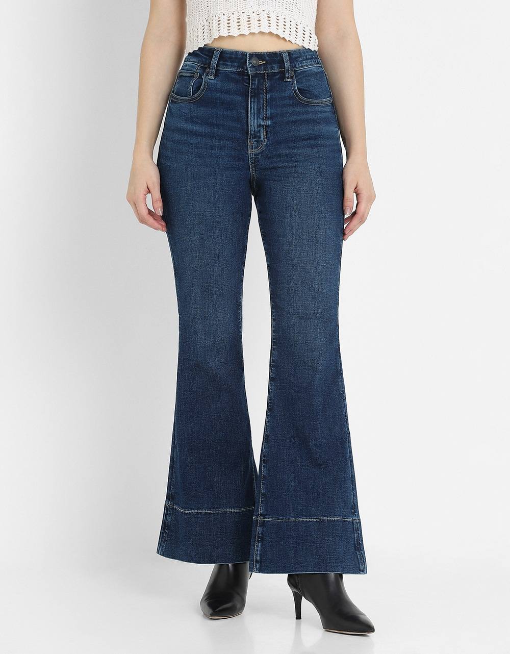 American Eagle Women Dark Dreams Artist Flare Jeans