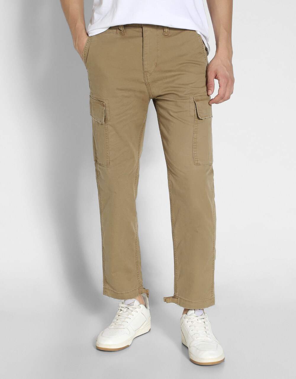 American Eagle Men Khaki Flex Slim Lived-In Cargo Pant